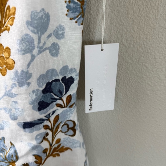 New REFORMATION Frankie Linen Dress in Reign Print NWT Wedding Women’s Size 2 - Picture 8 of 16